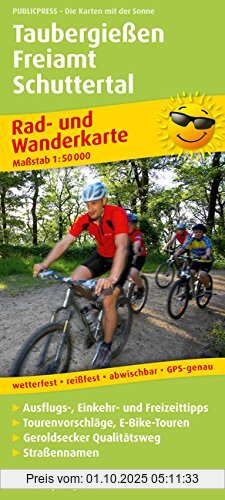 Rad- und Wanderkarte Taubergießen, Freiamt, Schuttertal: mit Ausflugszielen, Einkehr- & Freizeittipps, wetterfest, reissfest, abwischbar, GPS-genau. 1:50000