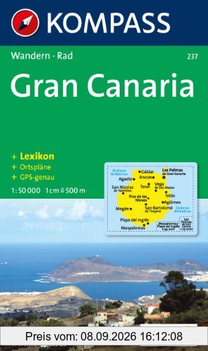 Kompass Karten, Gran Canaria: Wanderkarte mit Kurzführer, Stadtplänen und Radwegen. GPS genau (Aqua3 Kompass)