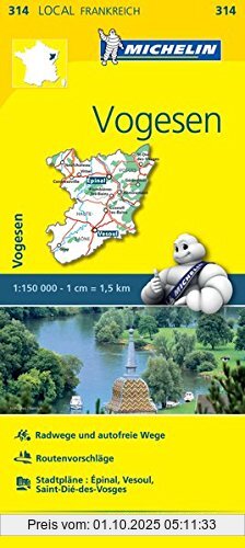 Michelin Vogesen: Straßen- und Tourismuskarte 1:150.000 (MICHELIN Localkarten)