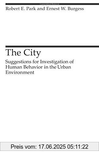 Binding : Taschenbuch, Edition : Reprint, Label : University of Chicago Press, Publisher : University of Chicago Press, NumberOfItems : 1, PackageQuantity : 1, medium : Taschenbuch, numberOfPages : 250, publicationDate : 1984-05-15, releaseDate : 1984-05-15, authors : Park, Robert E., Burgess, Ernest W., Morris Janowitz, ISBN : 0226646114