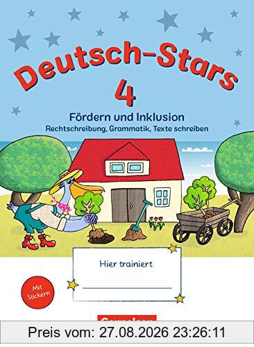 Deutsch-Stars - Allgemeine Ausgabe: 4. Schuljahr - Fördern und Inklusion: Übungsheft. Mit Lösungen