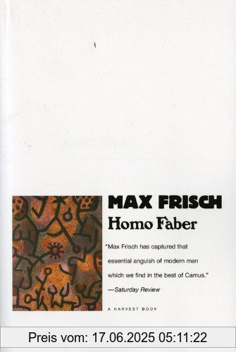 Binding : Taschenbuch, Edition : Reissue, Label : Mariner Books, Publisher : Mariner Books, NumberOfItems : 1, medium : Taschenbuch, numberOfPages : 228, publicationDate : 1994-05-01, authors : Max Frisch, languages : english, ISBN : 0156421356