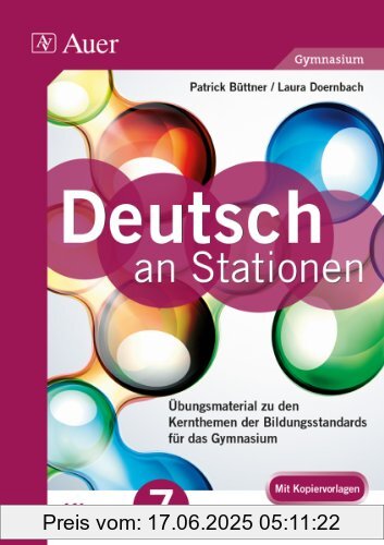 Binding : Broschiert, Edition : 1, Label : Auer Verlag in der AAP Lehrerfachverlage GmbH, Publisher : Auer Verlag in der AAP Lehrerfachverlage GmbH, medium : Broschiert, numberOfPages : 96, publicationDate : 2014-07-15, authors : Patrick Büttner, Laura Doernbach, languages : german, ISBN : 3403071634