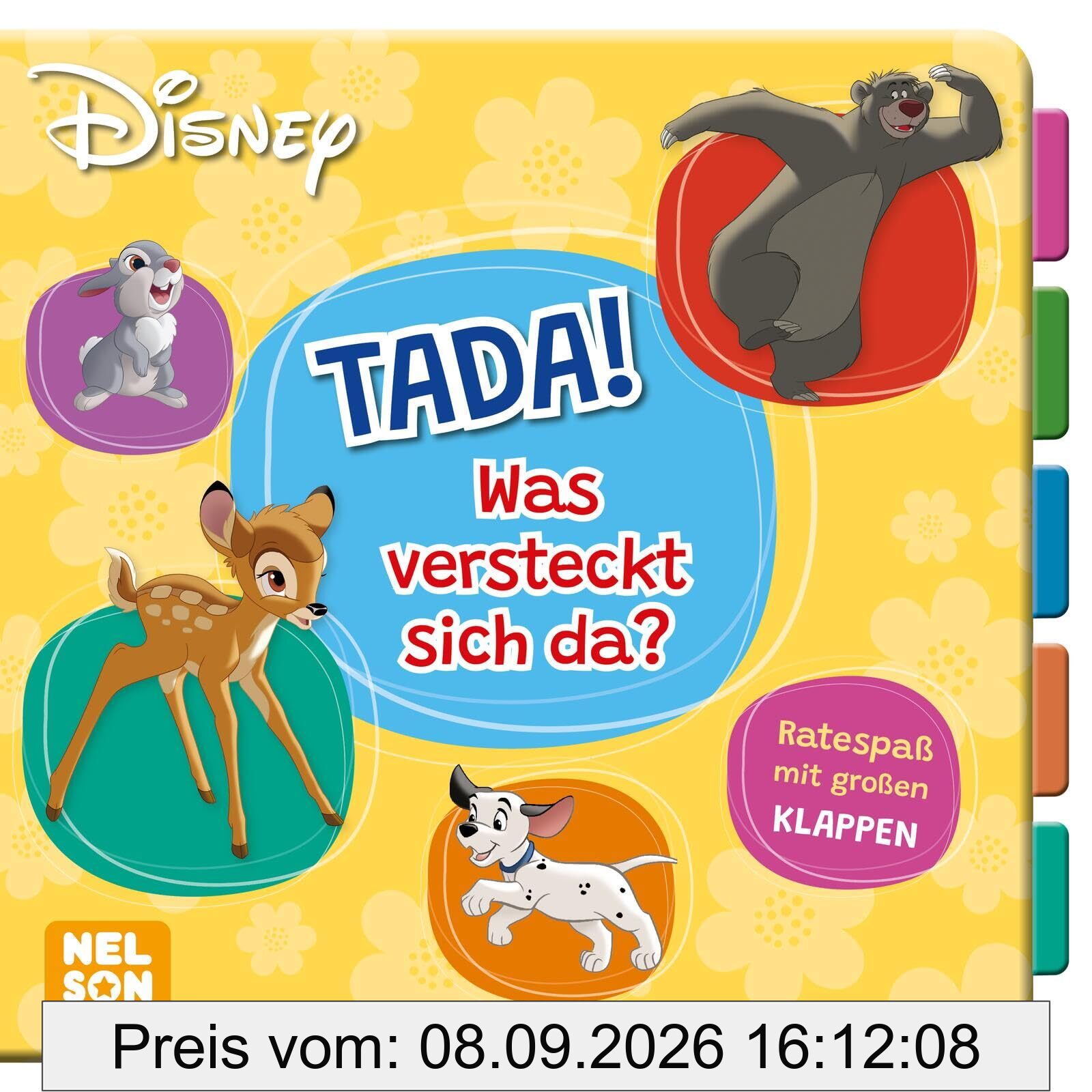 Disney: Tada! Was versteckt sich da?: Ratespaß mit großen Klappen | Pappbilderbuch mit Balu, Bambi, 101 Dalmatiner und weiteren Disney-Helden ab 3 Jahren