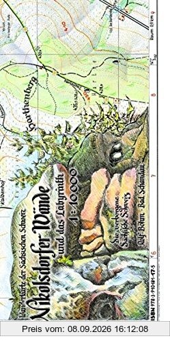 Nikolsdorfer Wände und das Labyrinth 1:10000: Wanderkarte der Sächsischen Schweiz. Die verborgene Sächsische Schweiz.