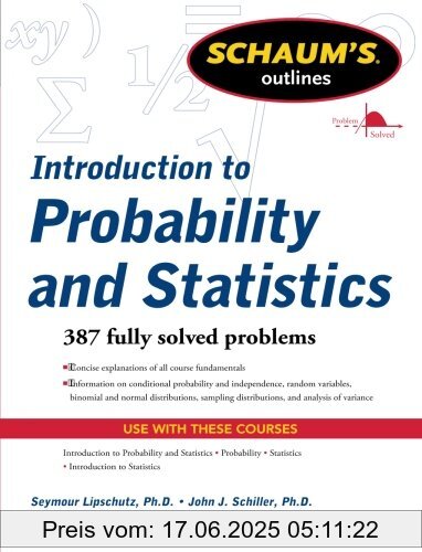 Binding : Taschenbuch, Label : Mcgraw-Hill Education Ltd, Publisher : Mcgraw-Hill Education Ltd, NumberOfItems : 1, PackageQuantity : 1, medium : Taschenbuch, numberOfPages : 370, publicationDate : 2011-10-01, authors : Seymour Lipschutz, Schiller, John J., languages : english, ISBN : 0071762493