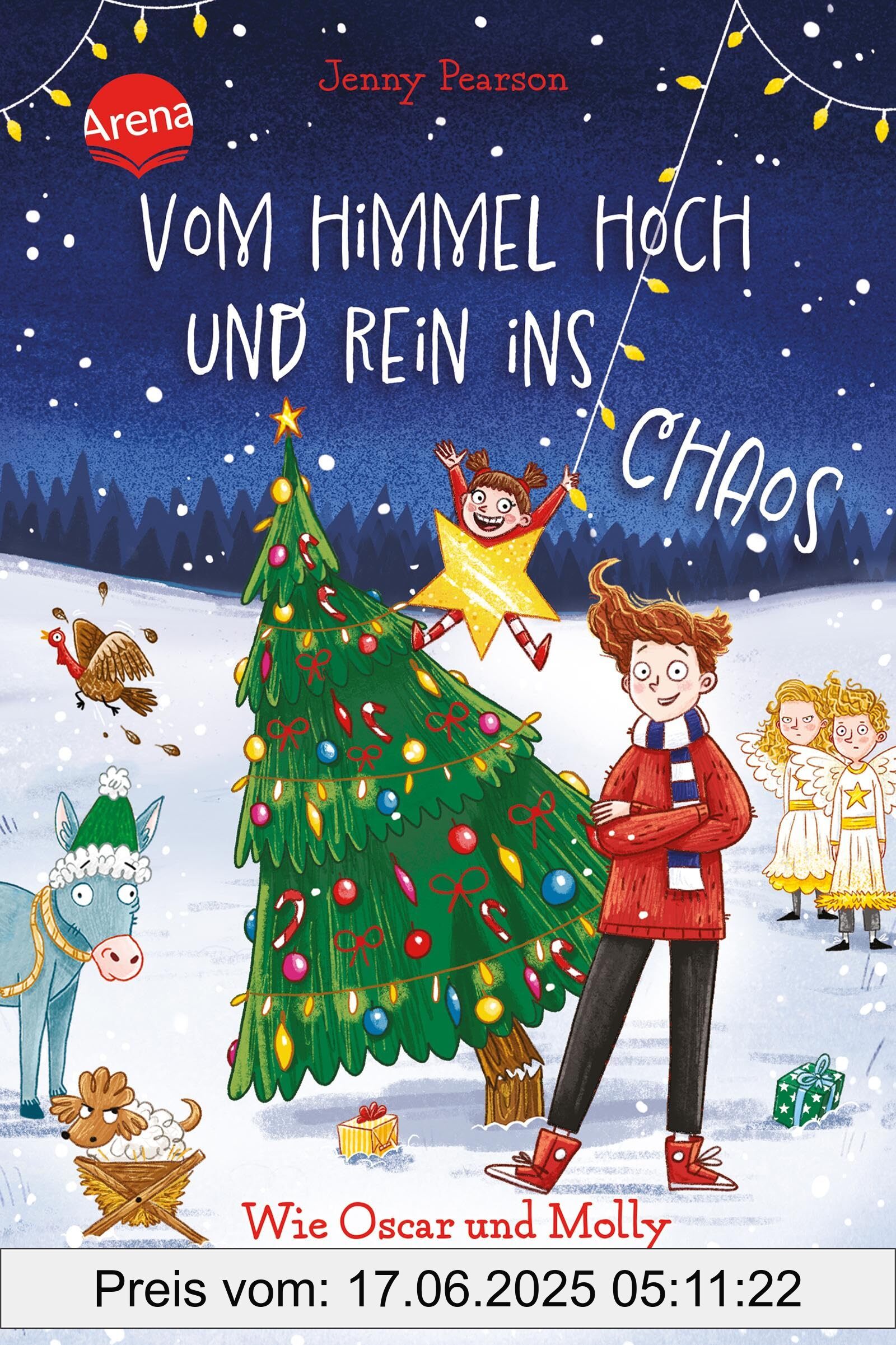 Brand : Arena, Binding : hardcover, Label : Vom Himmel hoch und rein ins Chaos. Wie Oscar und Molly das Weihnachtsfest retteten … : Die witzigste Weihnachts-Schnitzeljagd der Welt ab 10 Jahren, medium : hardcover, numberOfPages : 320, publicationDate : 2024-09-13, languages : german, ISBN : 3401607456
