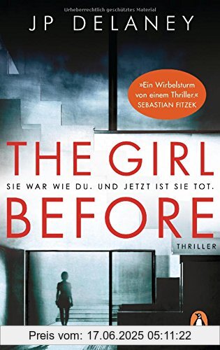 Binding : Taschenbuch, Label : Penguin Verlag, Publisher : Penguin Verlag, medium : Taschenbuch, numberOfPages : 416, publicationDate : 2018-09-10, releaseDate : 2018-09-10, authors : JP Delaney, translators : Karin Dufner, ISBN : 3328103279