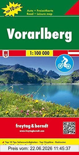 Freytag-Berndt und Artaria Kg Freytag Berndt Autokarten, Vorarlberg, Top 10 Tips - Maßstab 1, 100.000 (freytag & Berndt Auto + Freizeitkarten)