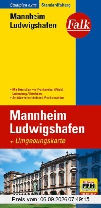Falk Stadtplan Extra Standardfaltung Mannheim / Ludwigshafen