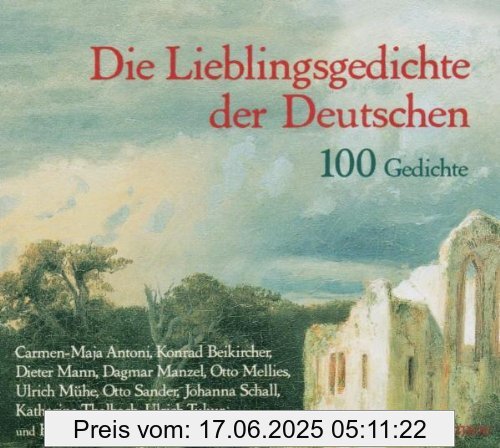 Binding : Audio CD, Label : Patmos /Audios, Publisher : Patmos /Audios, NumberOfDiscs : 1, Format : Audiobook, medium : Audio CD, publicationDate : 2003-07-07, narrators : Otto Mellies, Ulrich Mühe, Otto Sander, Dagmar Manzel, Ulrich Tukur, Konrad Beikircher, Johanna Schall, Carmen-Maja Antoni, Dieter Mann, Katharina Thalbach, languages : german, ISBN : 3491911435