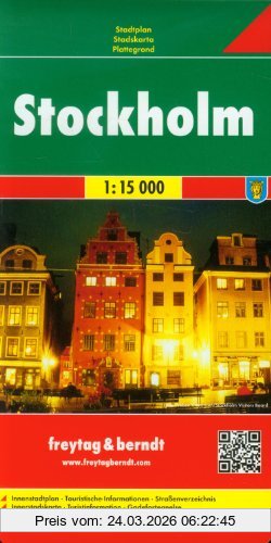 Freytag-Berndt und Artaria Kg Freytag Berndt Stadtpläne, Stockholm - Maßstab 1, 15 000, Innenstadtplan, Straßenverzeichnis, Straßenverzeichnis (City Map)