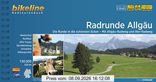 RadRunde Allgäu: Die Runde in die schönsten Ecken - Mit Allgäu-Radweg und Iller-Radweg, 1:50.000, 628 km, wetterfest/reißfest, GPS-Tracks Download, LiveUpdate (Bikeline Radtourenbücher)