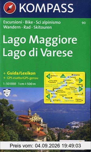Lago Maggiore, Lago di Varese: Wander-, Bike- und Skitourenkarte. 1:50.000