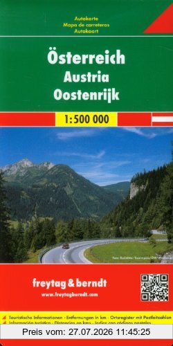 Freytag-Berndt und Artaria Kg Freytag Berndt Autokarten, Österreich - Maßstab 1, 500 000