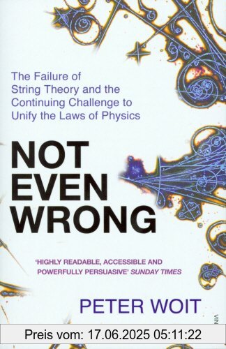 Binding : Taschenbuch, Edition : New Ed, Label : Vintage Books, Publisher : Vintage Books, NumberOfItems : 1, medium : Taschenbuch, numberOfPages : 304, publicationDate : 2007-06-26, releaseDate : 2007-06-26, authors : Peter Woit, languages : english, ISBN : 0099488647