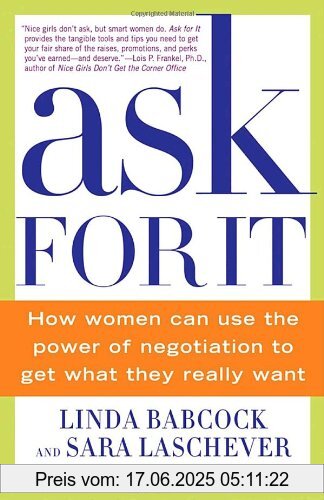 Binding : Taschenbuch, Edition : Reprint, Label : Bantam, Publisher : Bantam, NumberOfItems : 1, PackageQuantity : 1, medium : Taschenbuch, numberOfPages : 336, publicationDate : 2009-01-27, releaseDate : 2009-01-27, authors : Linda Babcock, Sara Laschever, languages : english, ISBN : 0553384554