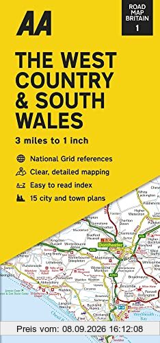 Road Map Britain 01. West Country & South Wales 1 : 200 000: Streetmap (AA Regional Road Maps Britain, 1)
