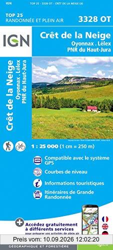 Crêt de la Neige.Oyonnax.Lélex.PNR du Haut Jura 1:25 000