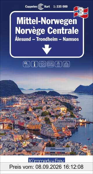 Mittel-Norwegen Nr. 03 Regionalkarte Norwegen 1:335 000: Alesund - Trondheim - Namsos (Kümmerly+Frey Regionalkarten)