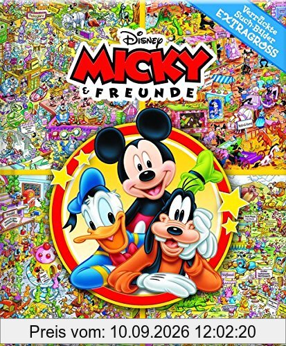 Micky - Disney - Verrückte Such-Bilder extragroß - Hardcover-Wimmelbuch für Kinder ab 3 Jahren im XXL Format