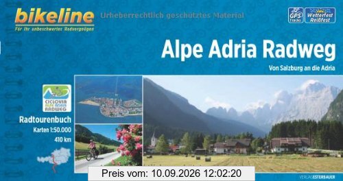 Alpe Adria Radweg.Von Salzburg an die Adria,410km, 1:50000, GPS-Tracks Download, wetterfest/reißfest