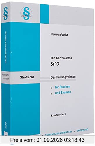 Strafprozessordung (StPO): Karteikarten (Karteikarten - Strafrecht)