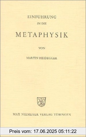 Binding : Gebundene Ausgabe, Edition : 6., unveränd. A., Label : Niemeyer, Tübingen, Publisher : Niemeyer, Tübingen, medium : Gebundene Ausgabe, numberOfPages : 156, publicationDate : 1987-01-01, authors : Martin Heidegger, languages : german, ISBN : 3484700327