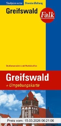 unbekannt Falk Stadtplan Extra Standardfaltung Greifswald