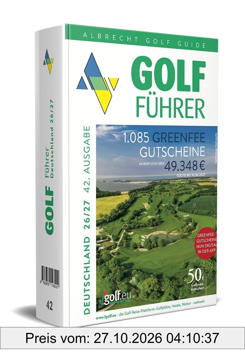 Albrecht Golf Führer Deutschland 26/27 inklusive Greenfee Gutscheinen