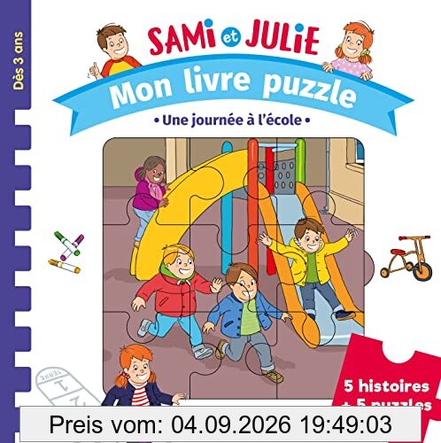 Une journée à l'école : 5 histoires + 5 puzzles