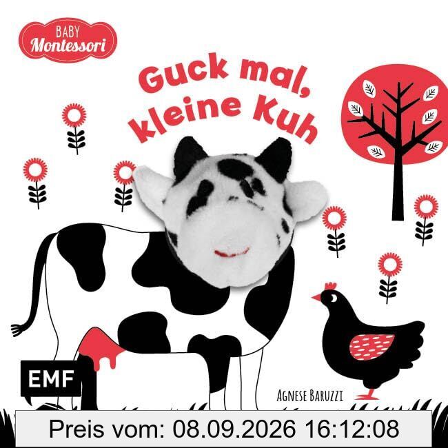 Kontrastbuch für Babys mit Fingerpuppe: Guck mal, kleine Kuh