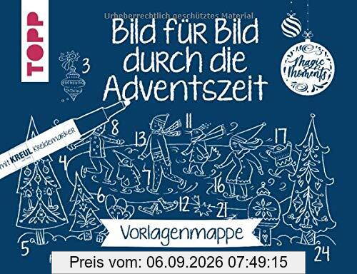 Vorlagenmappe Bild für Bild durch die Adventszeit: Fensterdeko mit 4 verschiedenen weihnachtlichen Motiven