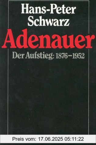 Binding : Gebundene Ausgabe, Edition : 3., durchges. Aufl., Label : Deutsche Verlags-Anstalt DVA, Publisher : Deutsche Verlags-Anstalt DVA, medium : Gebundene Ausgabe, numberOfPages : 1021, publicationDate : 1986-09-01, authors : Schwarz, Hans Peter, languages : german, ISBN : 3421063230