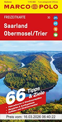 unbekannt Marco Polo Freizeitkarte 30 Saarland, Obermosel, Trier 1, 115.000