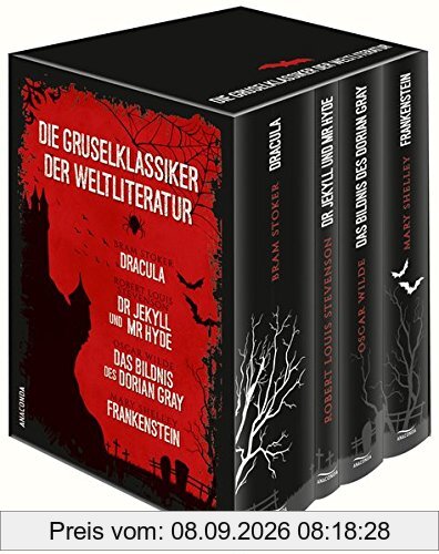 Die Gruselklassiker der Weltliteratur: Frankenstein / Dr. Jekyll und Mr. Hyde / Dracula / Das Bildnis des Dorian Gray (4 Bände im Schuber)