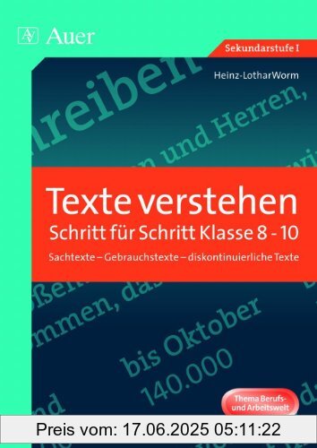 Binding : Broschiert, Edition : 2. Auflage., Label : Auer Verlag in der Aap Lehrerfachverlage Gmbh, Publisher : Auer Verlag in der Aap Lehrerfachverlage Gmbh, medium : Broschiert, numberOfPages : 80, publicationDate : 2012-06-15, authors : Heinz-Lothar Worm, languages : german, ISBN : 3403064204