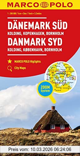 unbekannt Marco Polo Regionalkarte Dänemark Süd 1, 200.000, Kolding, Kopenhagen, Bornholm