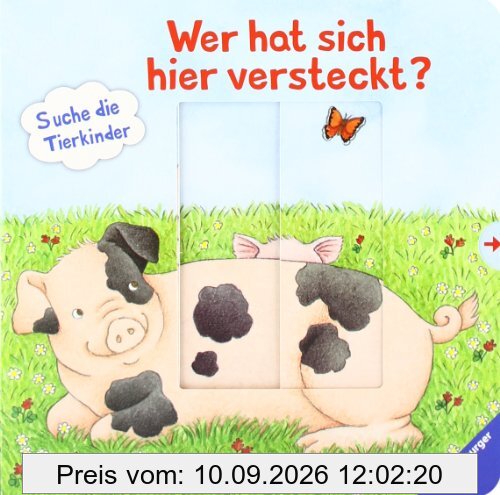 Wer hat sich hier versteckt? Suche die Tierkinder: Ab 18 Monate