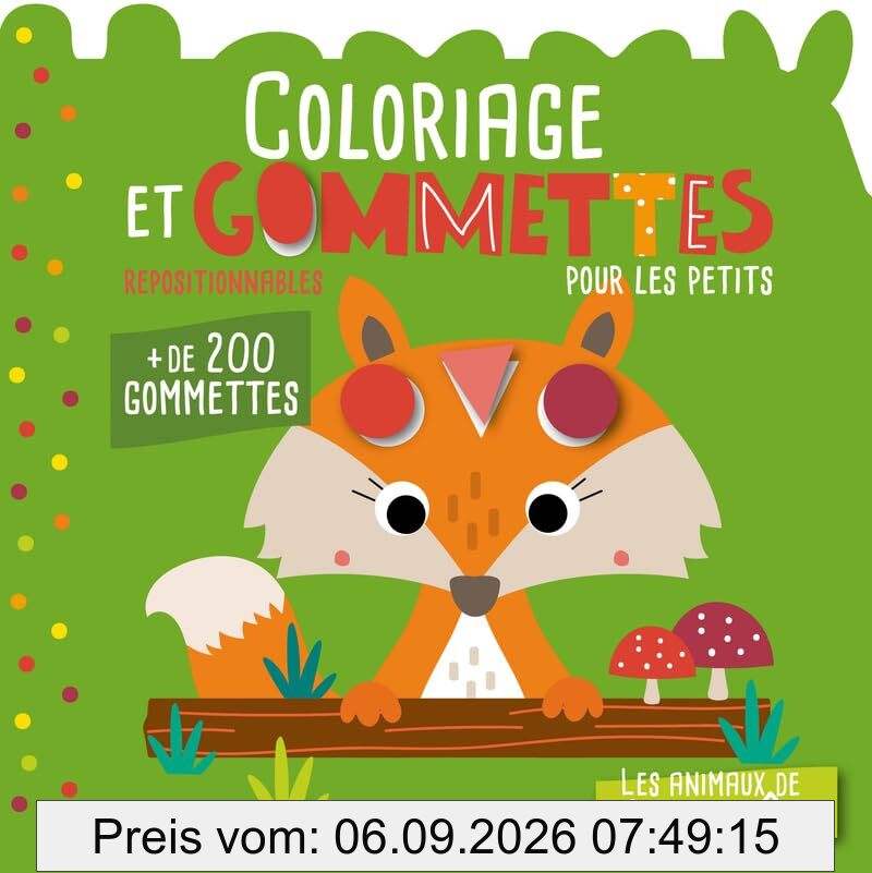 Mon P'tit Hemma : Coloriage et gommettes pour les petits : Les animaux de la forêt - + de 200 gommettes repositionnables