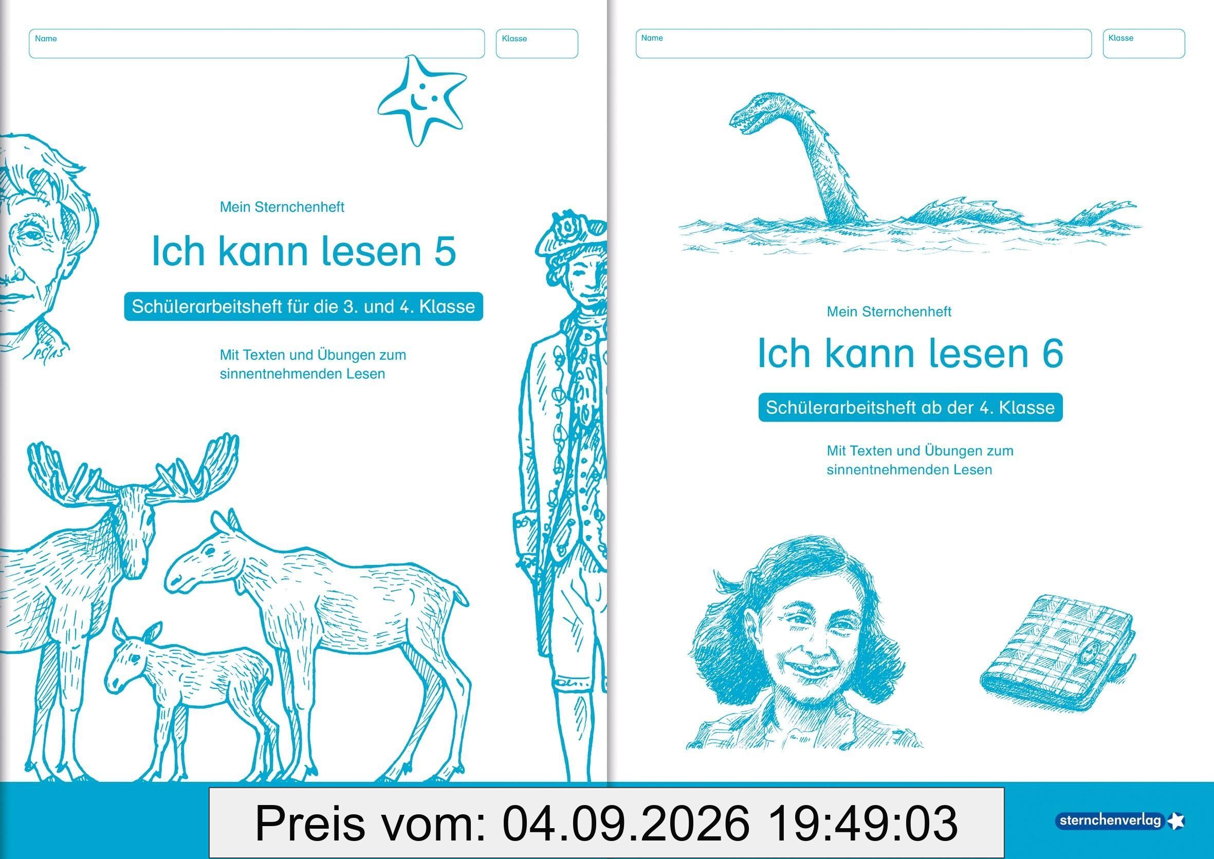 Ich kann lesen 5 und 6 - im Set - 2 Schülerarbeitshefte 3. und 4. Klasse: Meine Sternchenhefte mit Texten und Übungen zum sinnentnehmenden Lesen