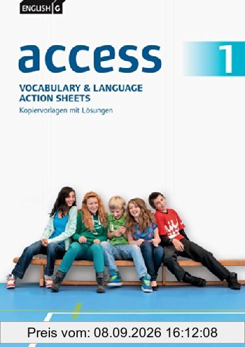 English G Access - Allgemeine Ausgabe: Band 1: 5. Schuljahr - Vocabulary and Language Action Sheets: Kopiervorlagen mit Lösungen