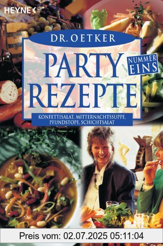 Die Buchhandlung in Oelde hat das Buch Partyrezepte  Nummer Eins: Konfetti Salat, Mitternachtssuppe, Pfundstopf, Schichtsalat