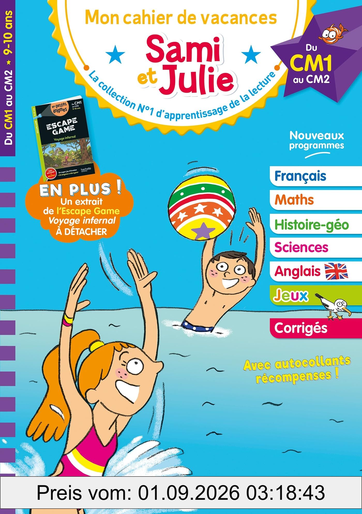 Sami et Julie : mon cahier de vacances, du CM1 au CM2, 9-10 ans : nouveaux programmes