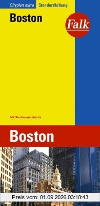 Falk Cityplan Extra Standardfaltung International Boston mit Straßenverzeichnis