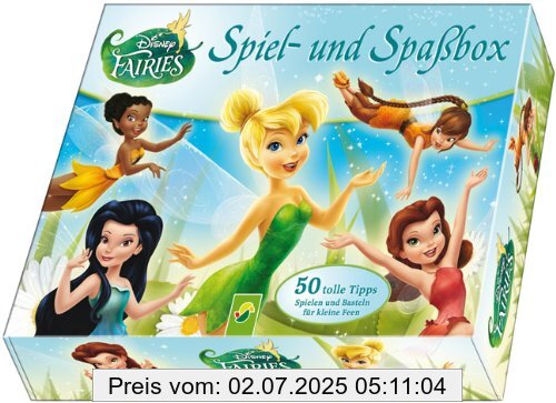 Die Buchhandlung in Oelde hat das Buch Disney Fairies Spiel- und Spaßbox: 50 tolle Tipps - Spielen und Basteln für kleine Feen