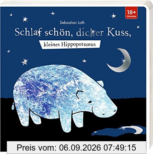 Schlaf schön, dicker Kuss, kleines Hippopotamus
