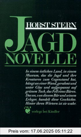Binding : Gebundene Ausgabe, Label : Kindler, Publisher : Kindler, NumberOfItems : 1, medium : Gebundene Ausgabe, numberOfPages : 173, publicationDate : 1989-01-01, authors : Stern Horst, languages : german, ISBN : 3463401193