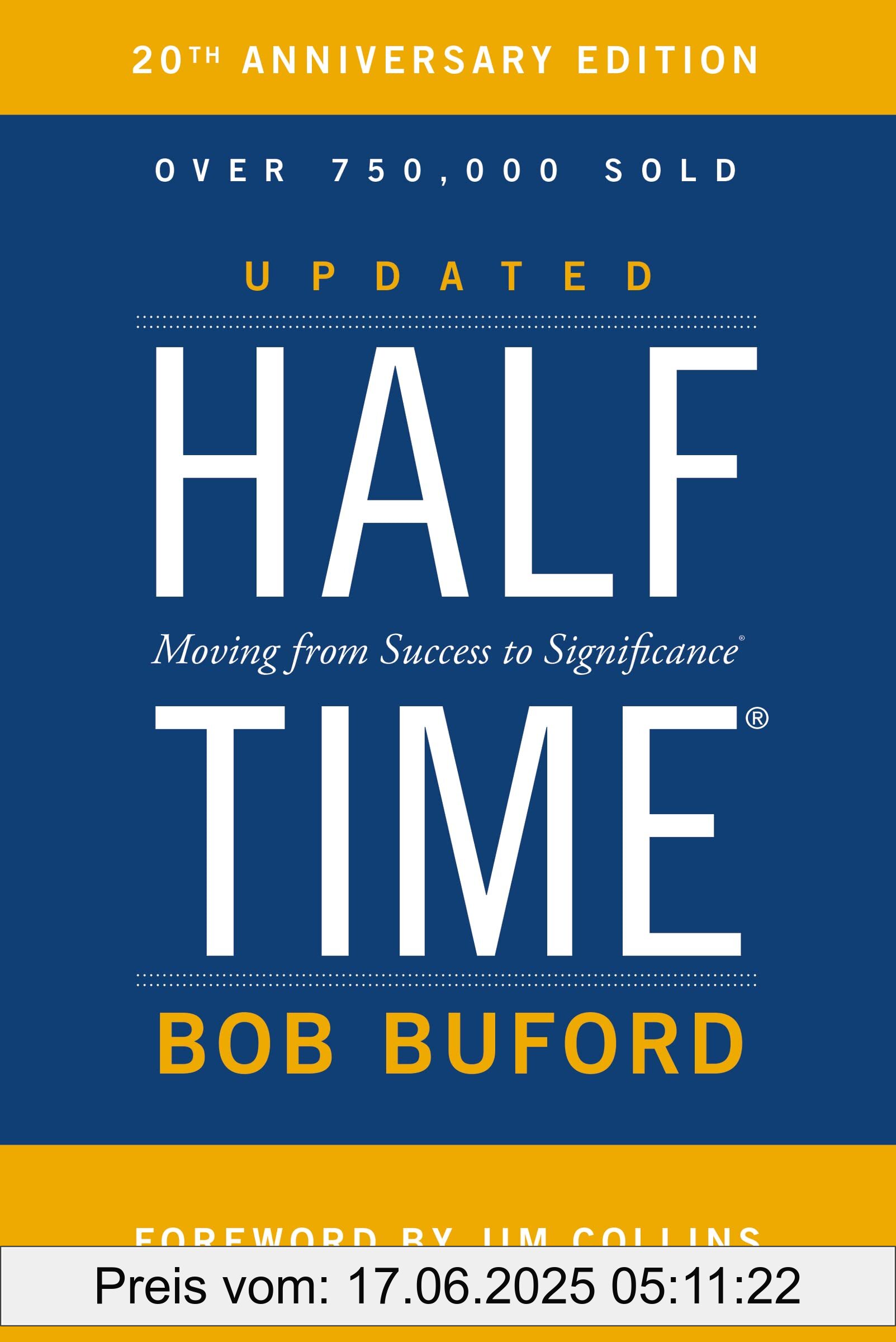Brand : HarperCollins, Binding : paperback, Edition : ITPE, Label : Halftime : Moving from Success to Significance, NumberOfItems : 1, PackageQuantity : 1, Format : special_edition, medium : paperback, numberOfPages : 224, publicationDate : 2016-02-23, releaseDate : 2016-02-23, languages : english, ISBN : 0310346193