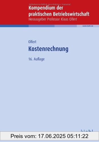 Binding : Broschiert, Edition : 16., verbesserte und aktualisier Auflage, Label : Kiehl, Publisher : Kiehl, medium : Broschiert, numberOfPages : 531, publicationDate : 2010-08-30, authors : Klaus Olfert, languages : german, ISBN : 3470511063